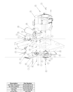Kohler Engine Assembly Diagram and Parts List for M60-KH (53AB5BDX150-27-HP)(2003) Cub Cadet Lawn Tractor